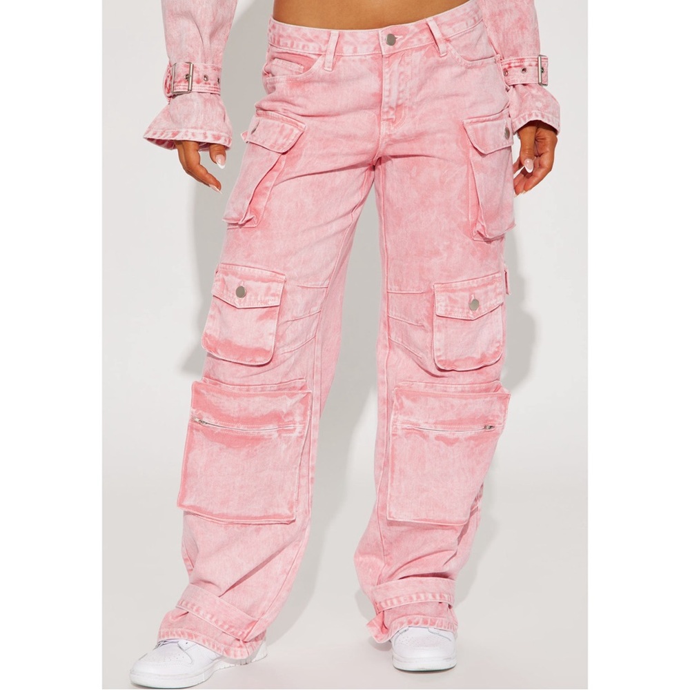 Billie Low Slung Cargo Jeans - Pink - Picture 2 of 8